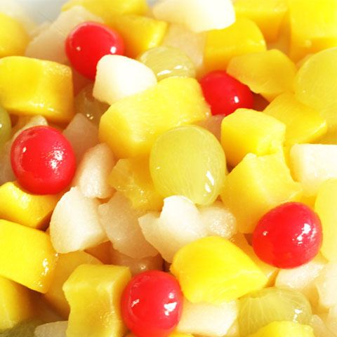 Canned fruit cocktail